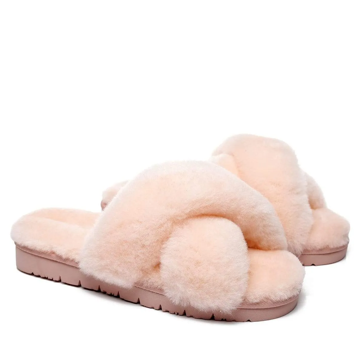 UGG Fluffy Cross Slides