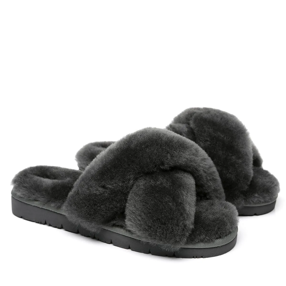 UGG Fluffy Cross Slides