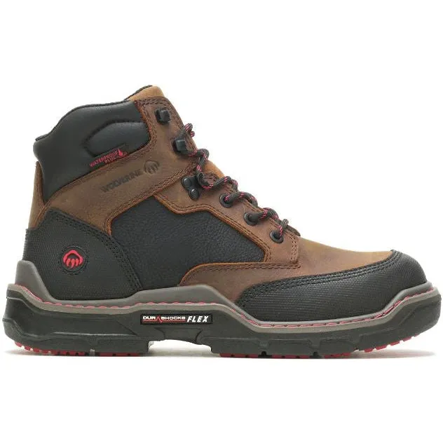 Wolverine Men's Raider Durashocks HD 6" WP Work Boot Brown W221002