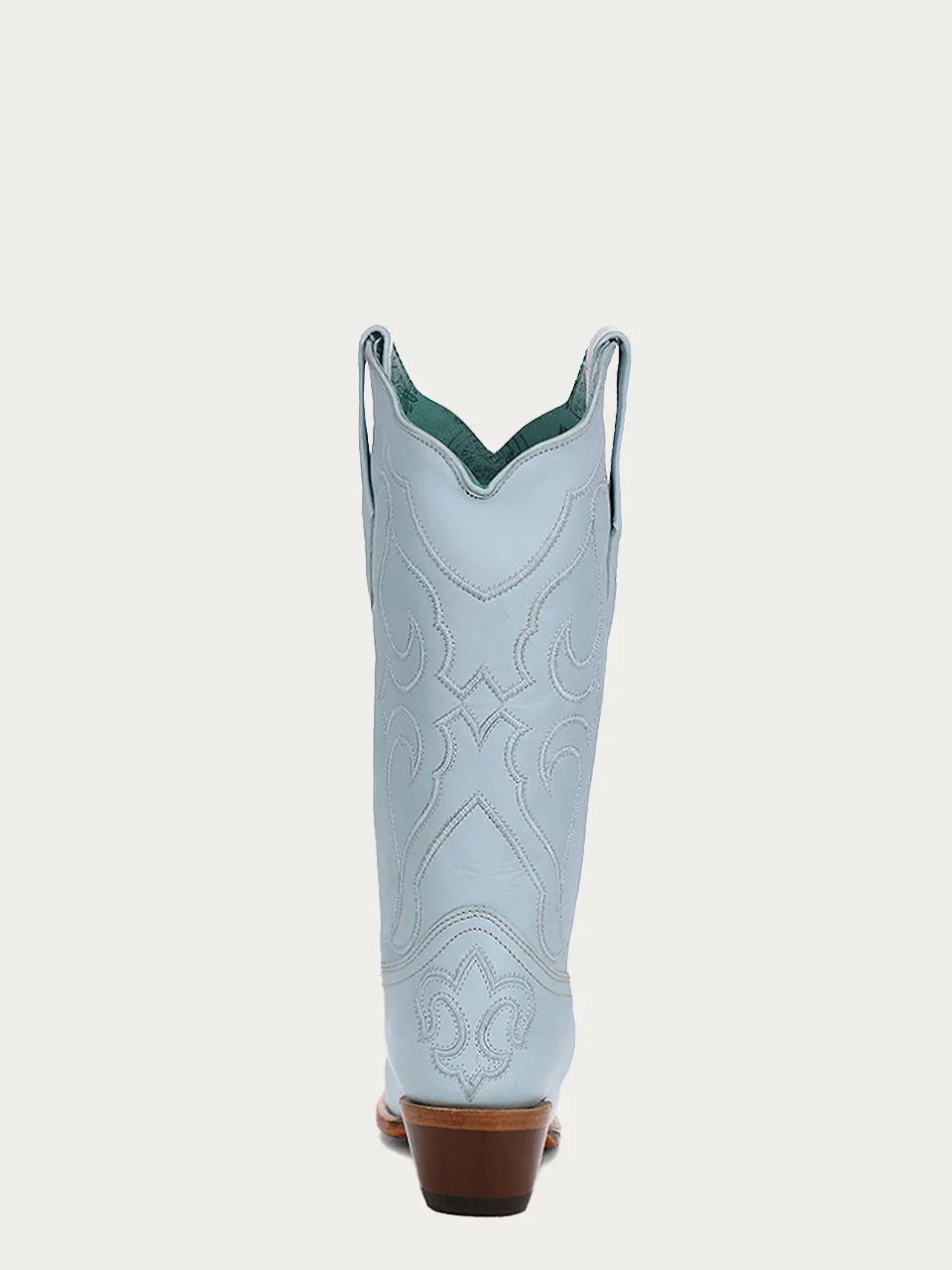 Z5253 - WOMEN'S BABY BLUE EMBROIDERY SNIP TOE COWBOY BOOT